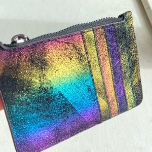 Rainbow sparkly genuine leather mini wallet. 🌈